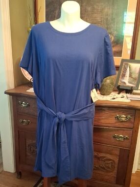 Terra & Sky Blue Tie-Waist Dress